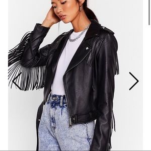 Fringe Faux Leather Jacket